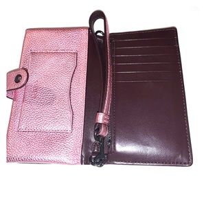 Coach Pink Metallic Wristlet